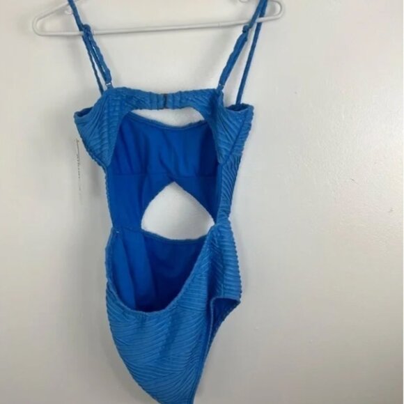 The Bikini Lab NWT Blue One Piece Cutout Bathing Suit - Picture 5 of 9